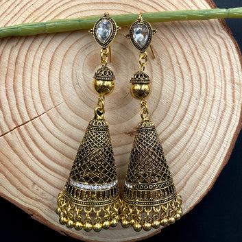 Golden Oxidised Earrings