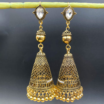 Golden Oxidised Earrings