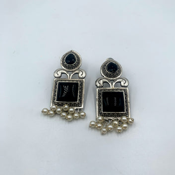 Bari Black Premium Oxidised Earrings