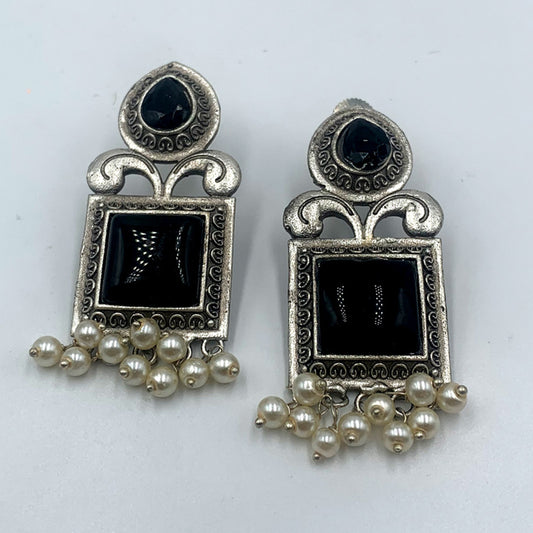Bari Black Premium Oxidised Earrings