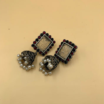 Chakor Multi Color Premium Oxidised Jhumki Earrings