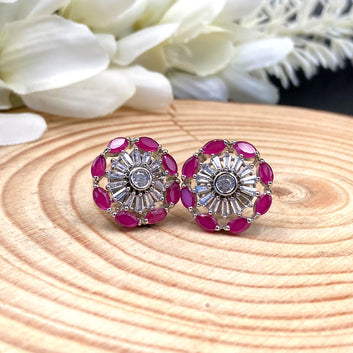 Round Zircon Earrings