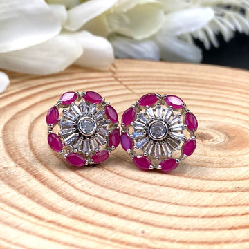 Round Zircon Earrings