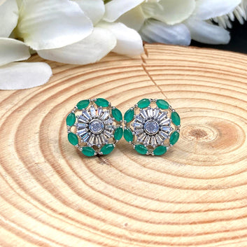 Round Zircon Earrings