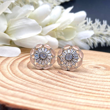 Round Zircon Earrings