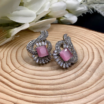 Jasmeen Baby Pink Zircon Earrings