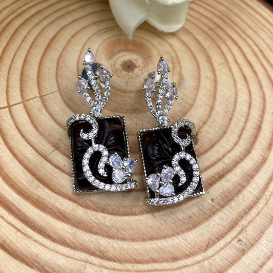 Julie Black Zircon Earrings