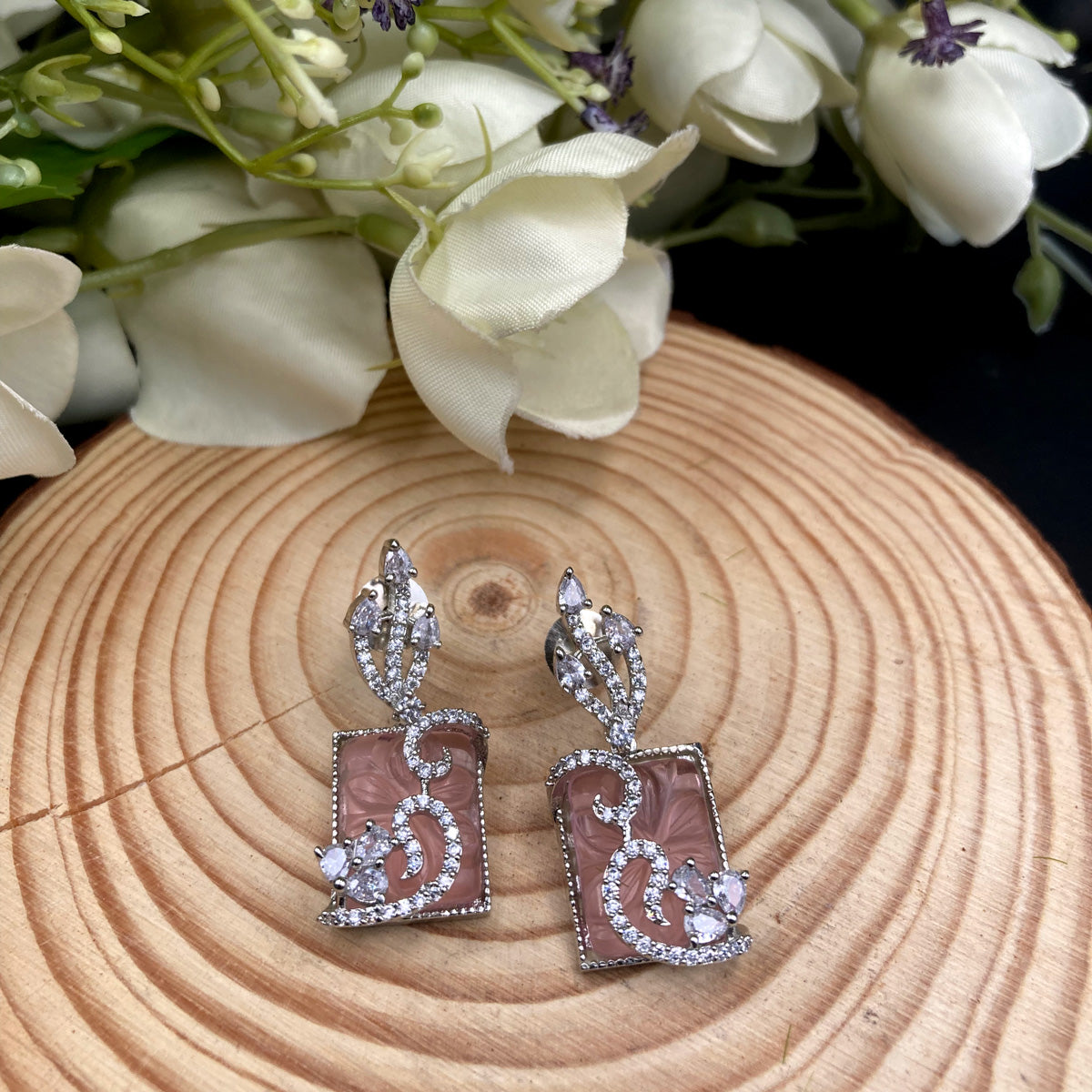 Julie Pink Zircon Earrings