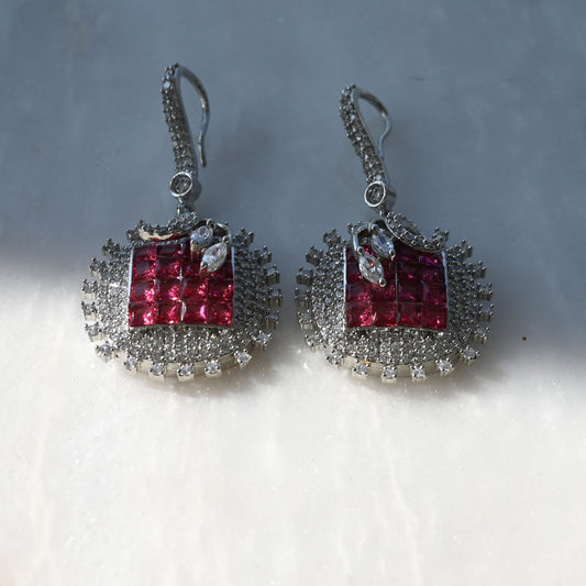 Emerald Ruby Dangle Earrings