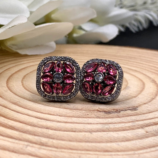 Pink Stones Zircon Earrings