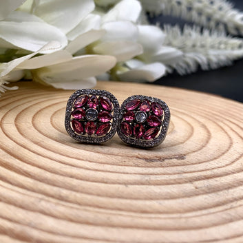 Pink Stones Zircon Earrings