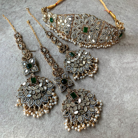 Crystal Cascade Necklace Set