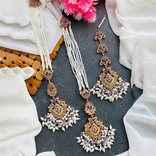 Kundan Earrings With Teeka