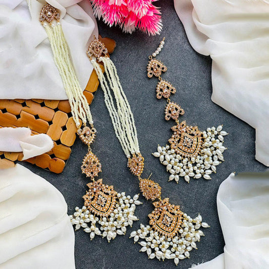 Kundan Earrings With Teeka