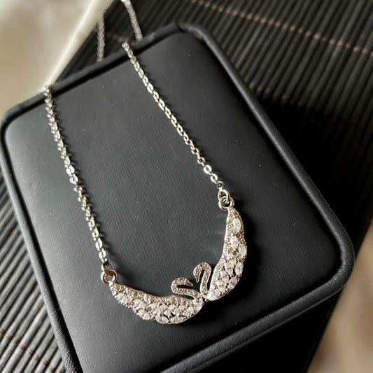 Dual Duck Silver Stainless Steel Necklace