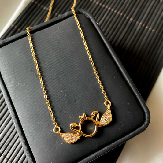 Mini Ducks Golden Stainless Steel Necklace