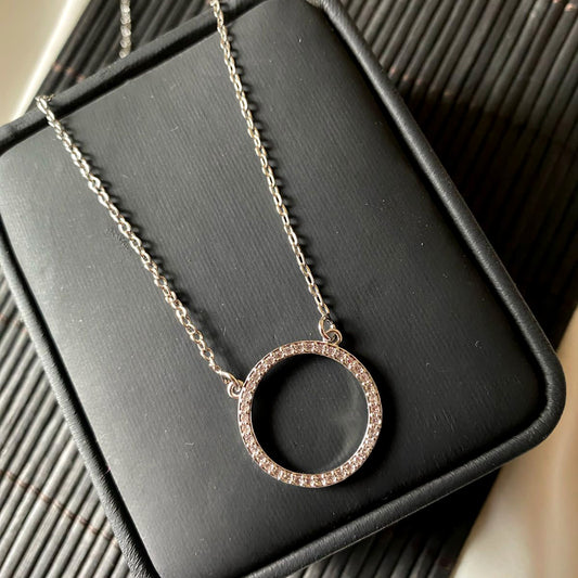Round Silver Stainless Steel Necklace