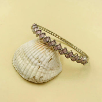 Baby Pink Silver Base Kara Bracelet