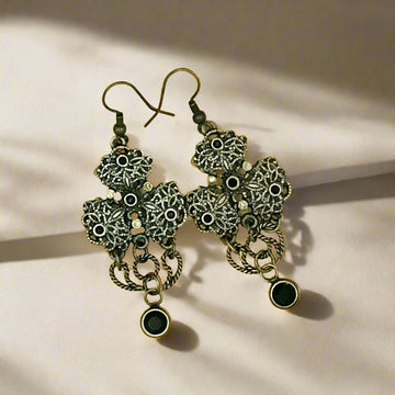 Black Cluster Oxidised Earrings