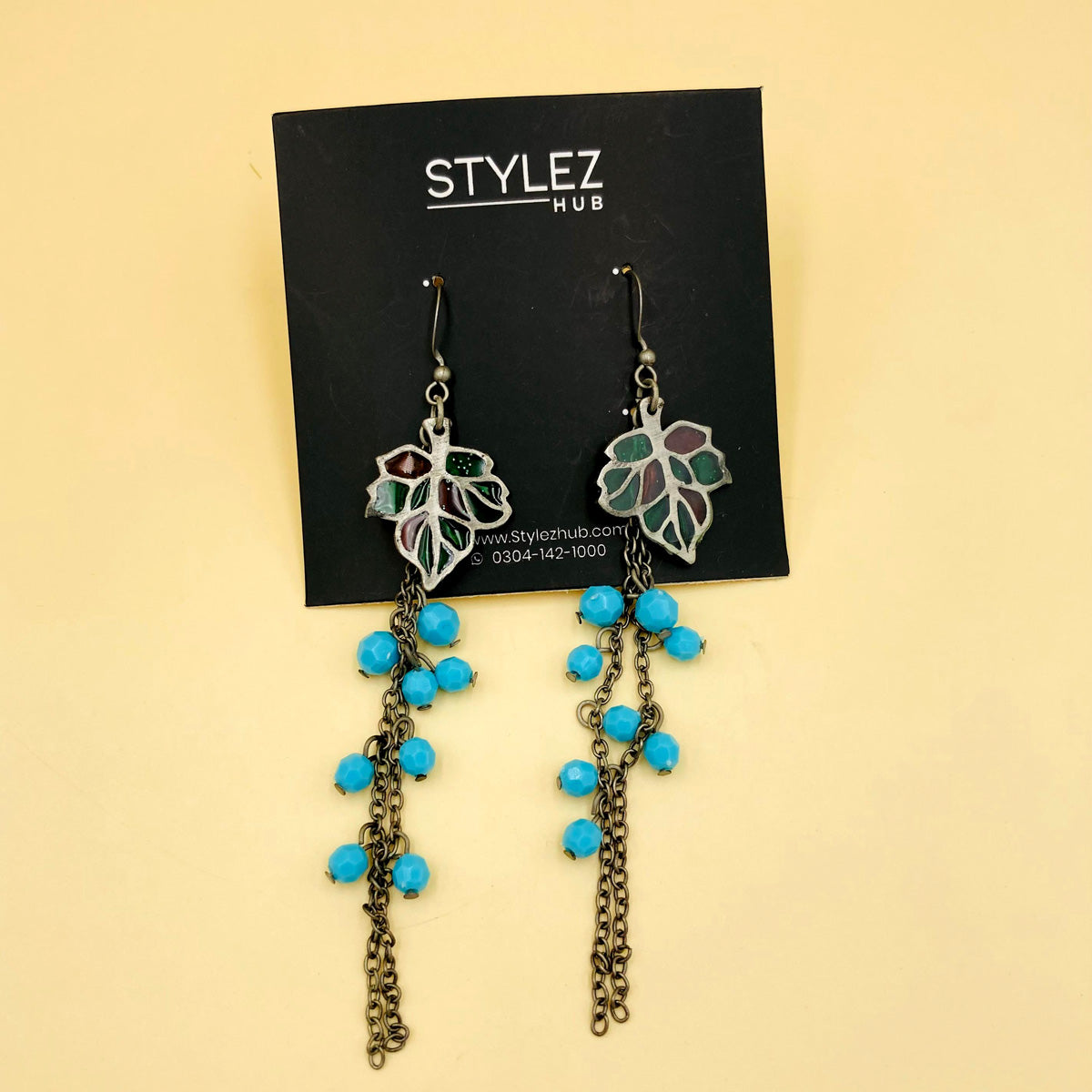 Cyan Cluster Oxidised Earrings