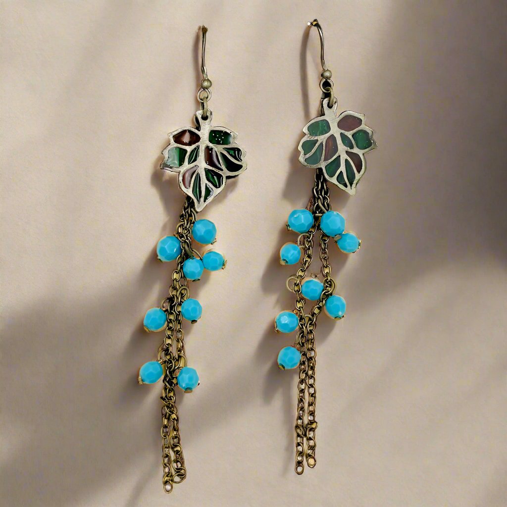 Cyan Cluster Oxidised Earrings