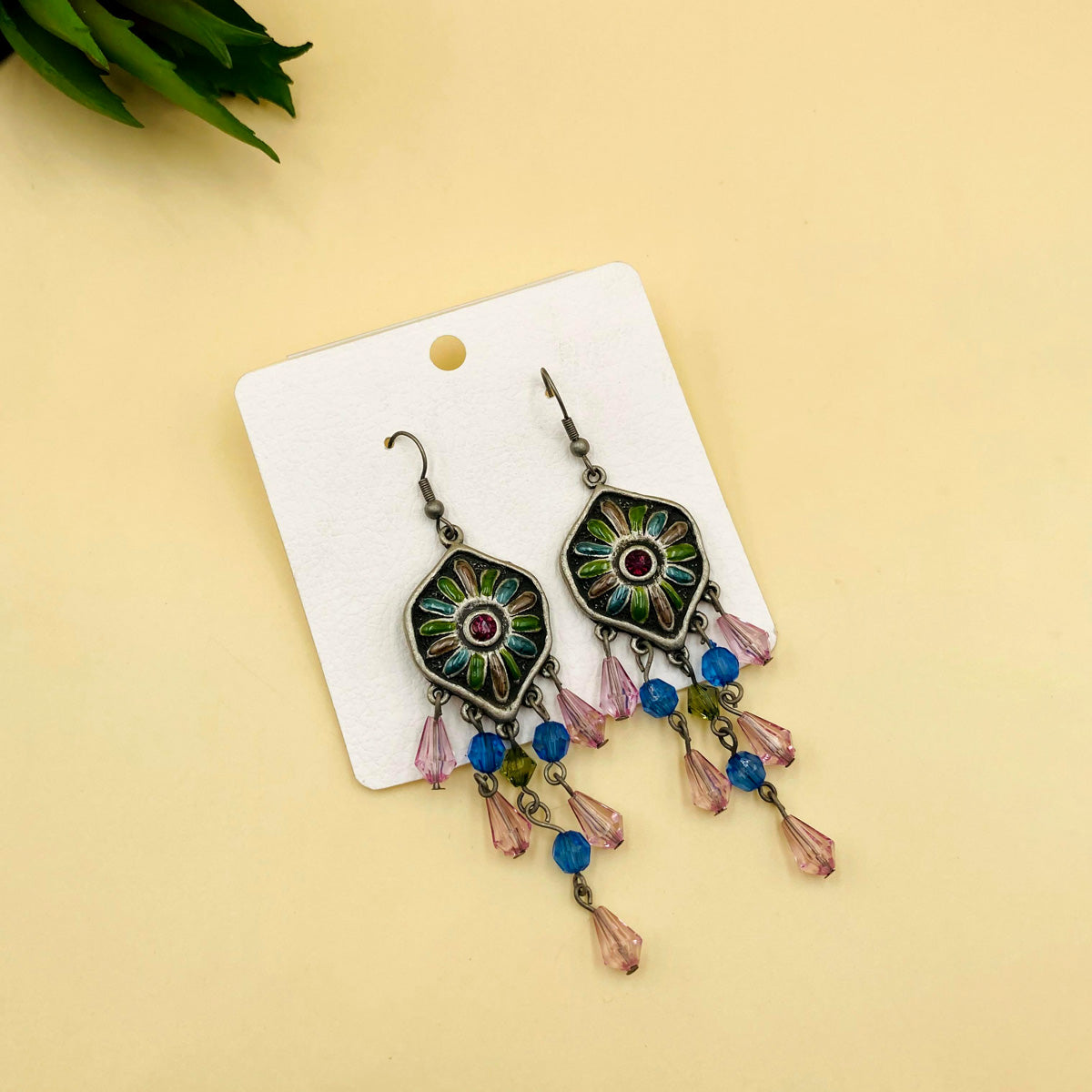 Drop Tussles Oxidised Earrings