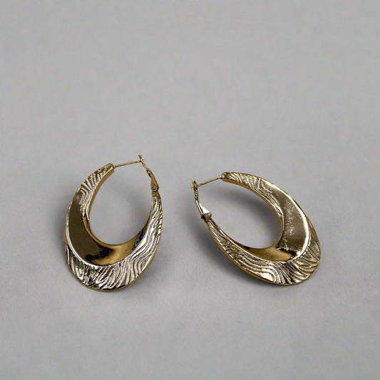 Hoops Silver Oxidised Earrings