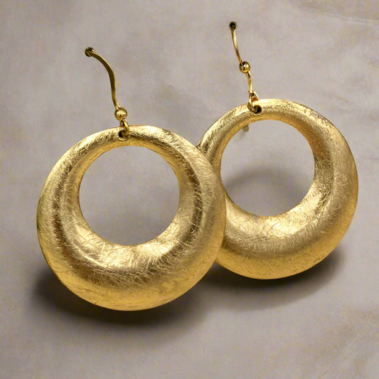 Hoops Golden Oxidised Earrings