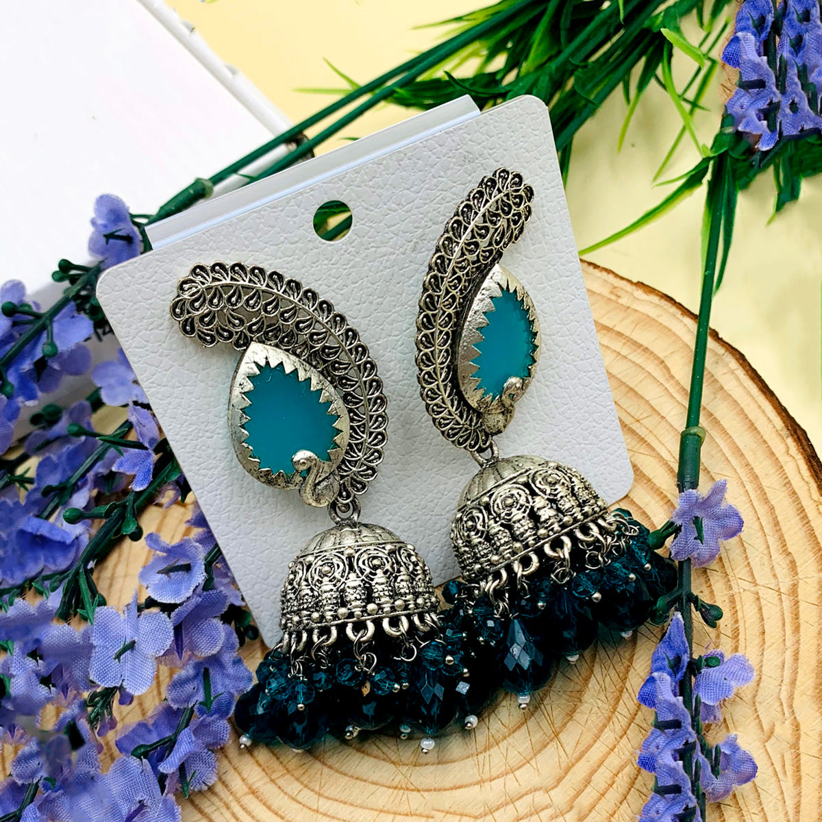 Antique Premium Oxidised Jhumka Earrings