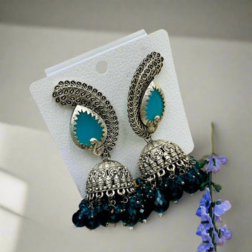 Antique Premium Oxidised Jhumka Earrings