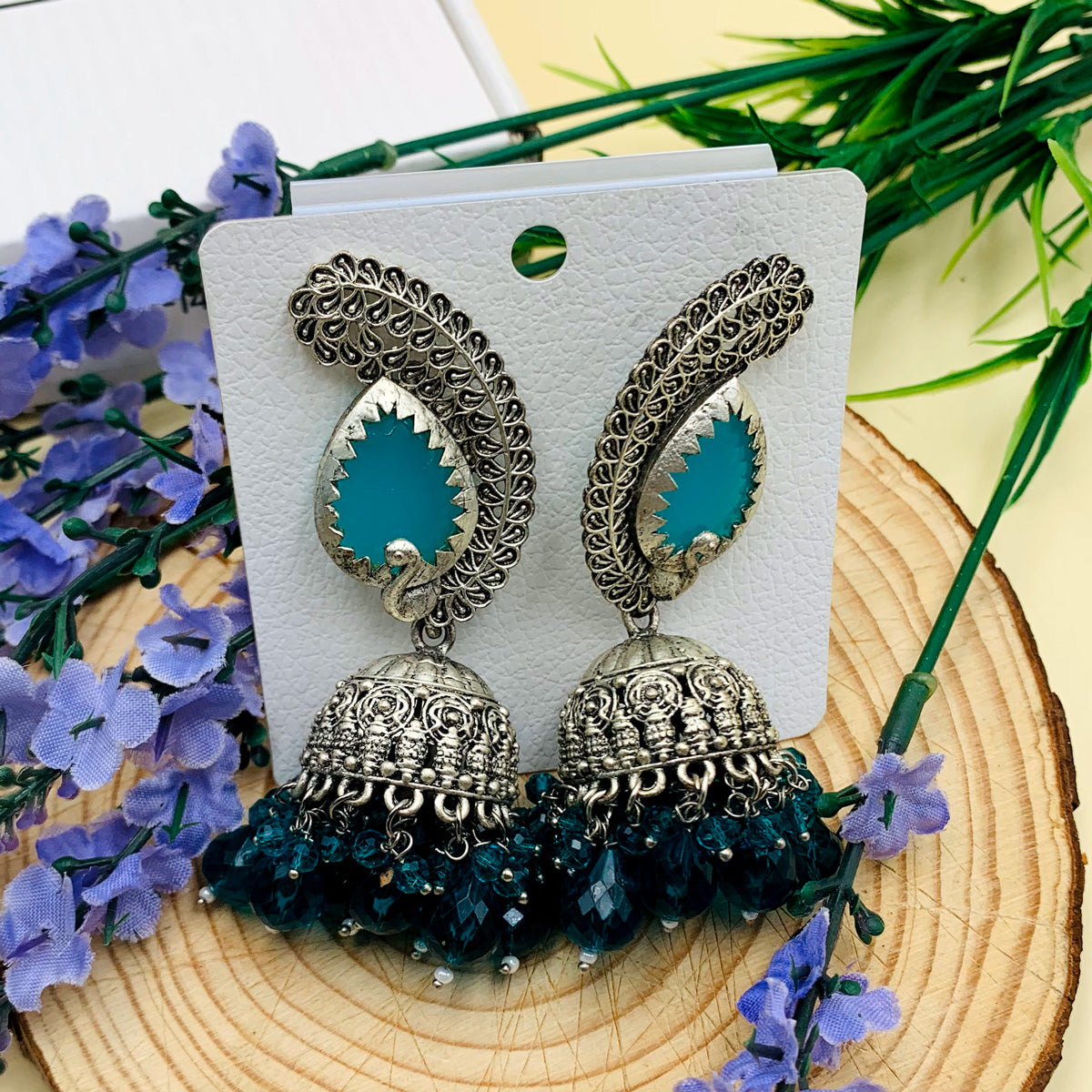 Antique Premium Oxidised Jhumka Earrings