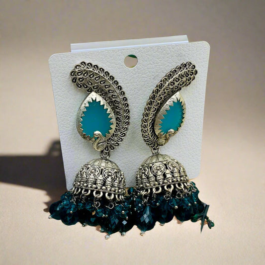 Antique Premium Oxidised Jhumka Earrings