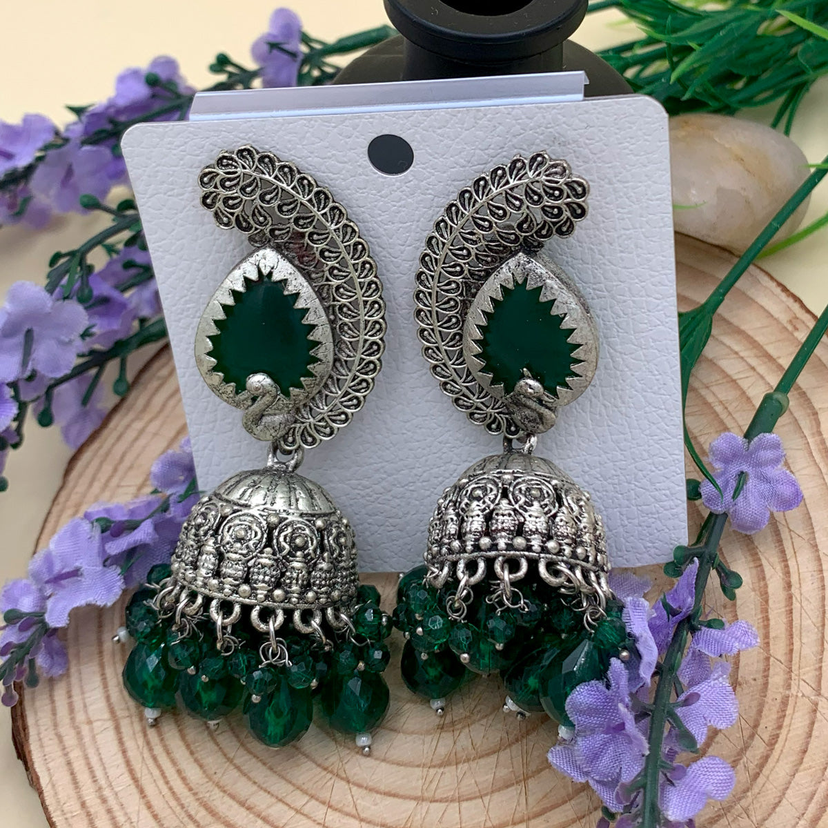 Antique Premium Oxidised Jhumka Earrings