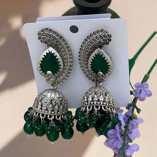 Antique Premium Oxidised Jhumka Earrings