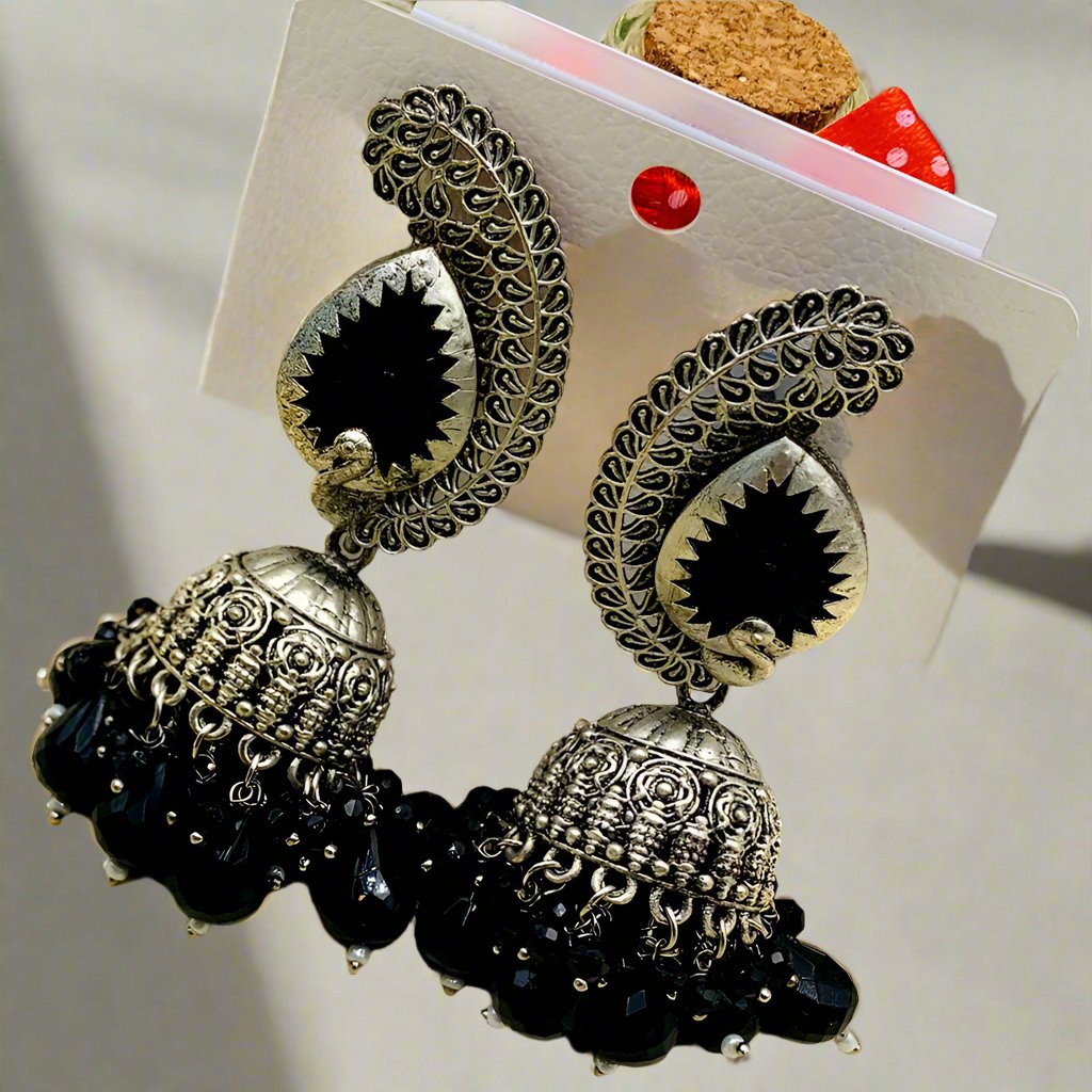 Antique Premium Oxidised Jhumka Earrings