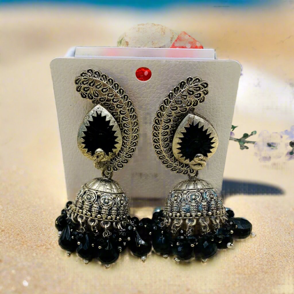 Antique Premium Oxidised Jhumka Earrings