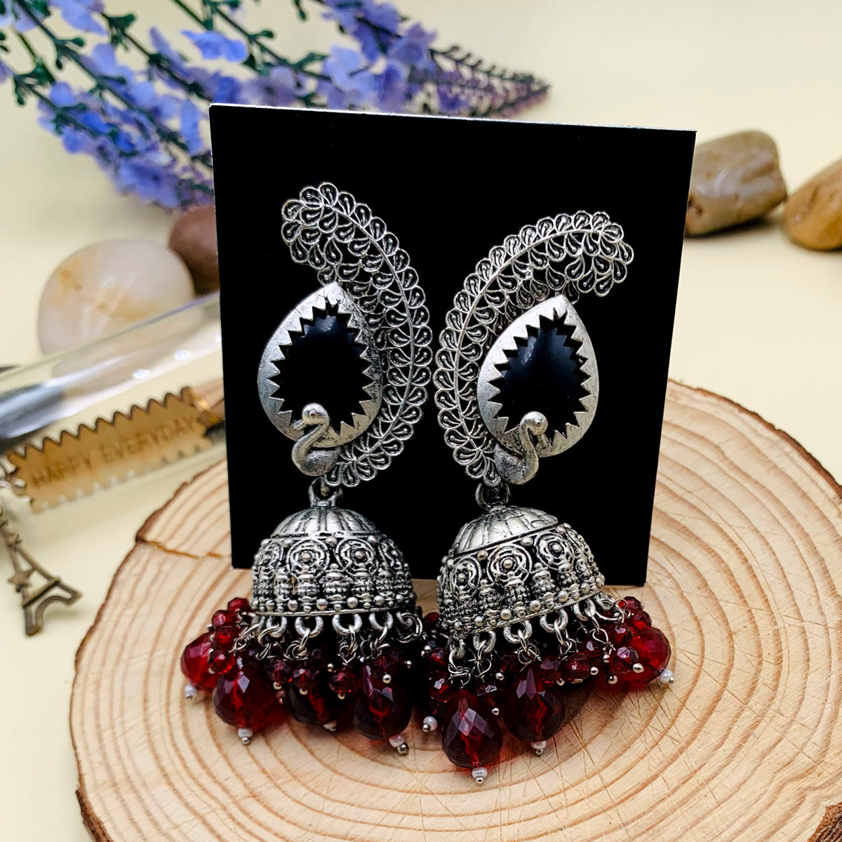 Antique Premium Oxidised Jhumka Earrings