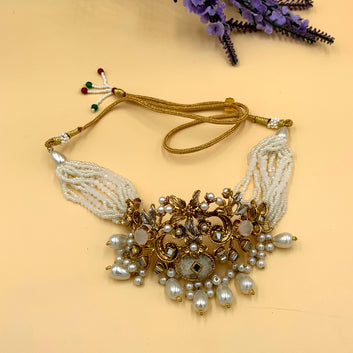 Gisela Crushed Stone Necklace & Earrings Set