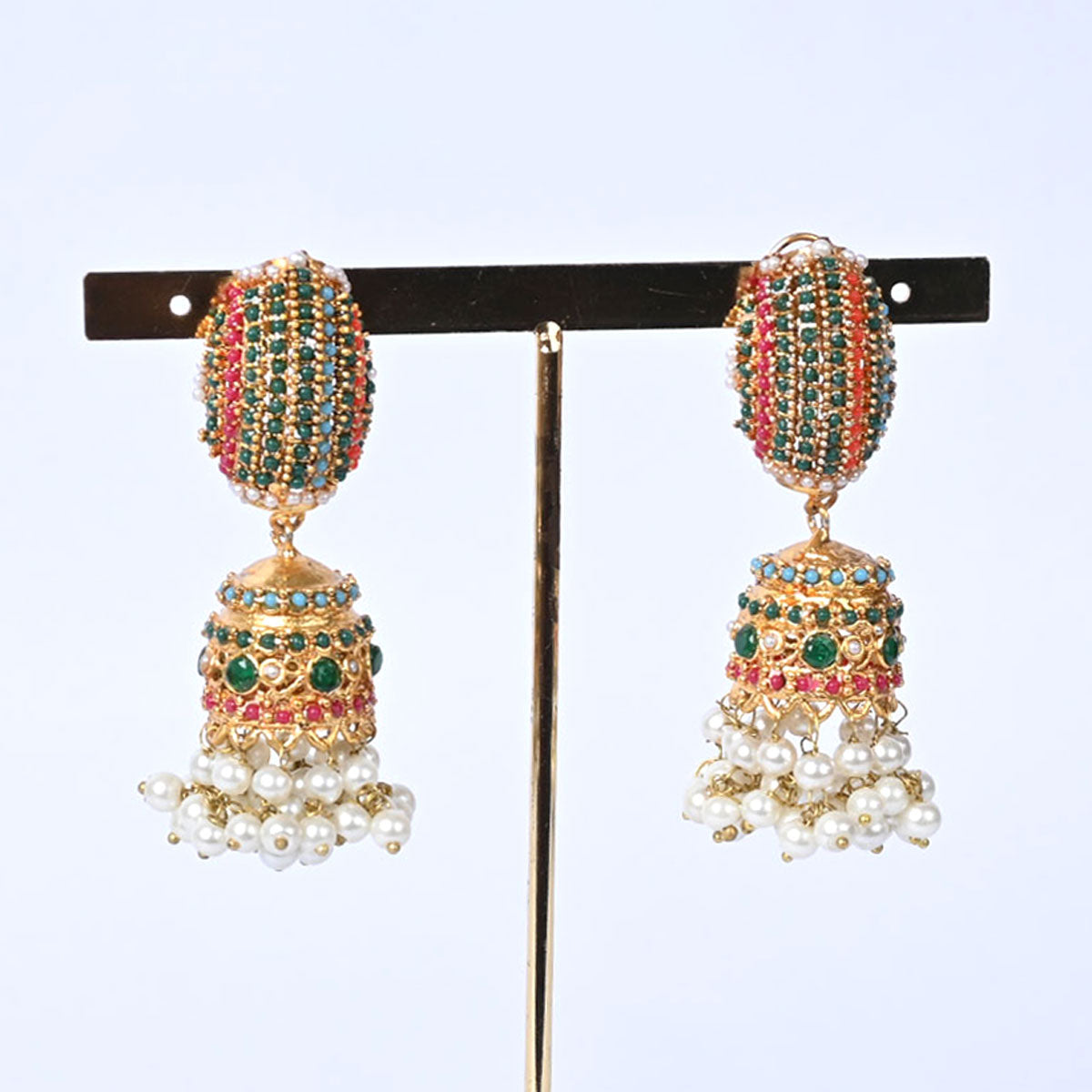 Nauratan Jhumka Earrings