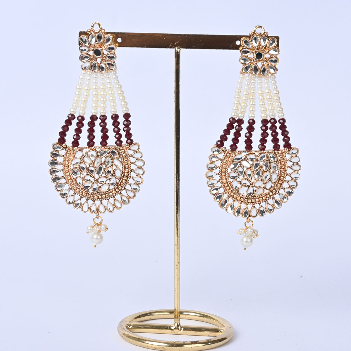 Decorated Pearl Jhumar Earrings