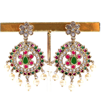 South Indian Polki Kundan Earrings